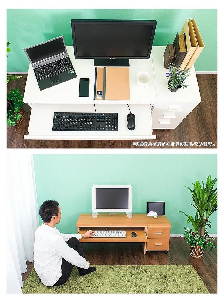 パソコンデスク（フロアタイプ） 鏡面ホワイト AKS100962004