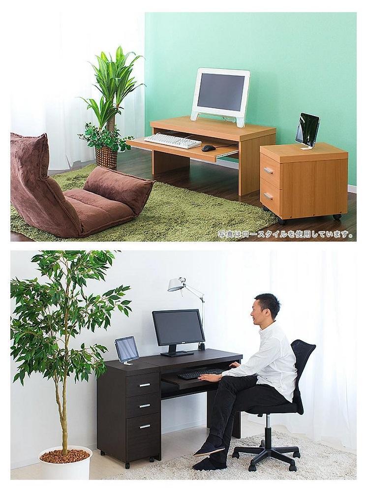パソコンデスク（キャビネット付） ブラウン AKS100962201