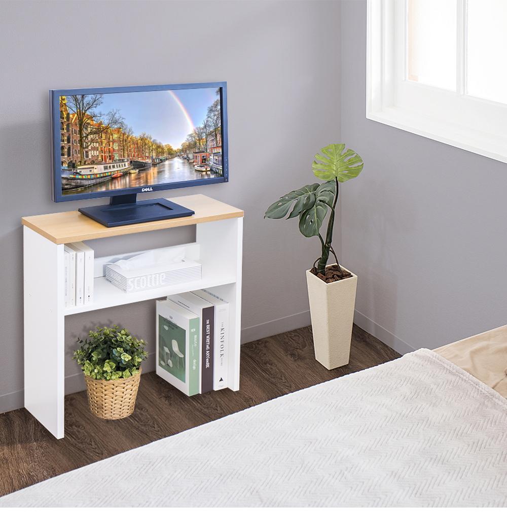 テレビ台 W55 ナチュラル×ホワイト 幅55cm×奥行き19cm×高さ56cm 寝室テレビ台 17インチ 24インチ 薄型 日本製 テレビボード コンパクト 省スペース 小さめ 狭い スリム 国産 AKU101385702