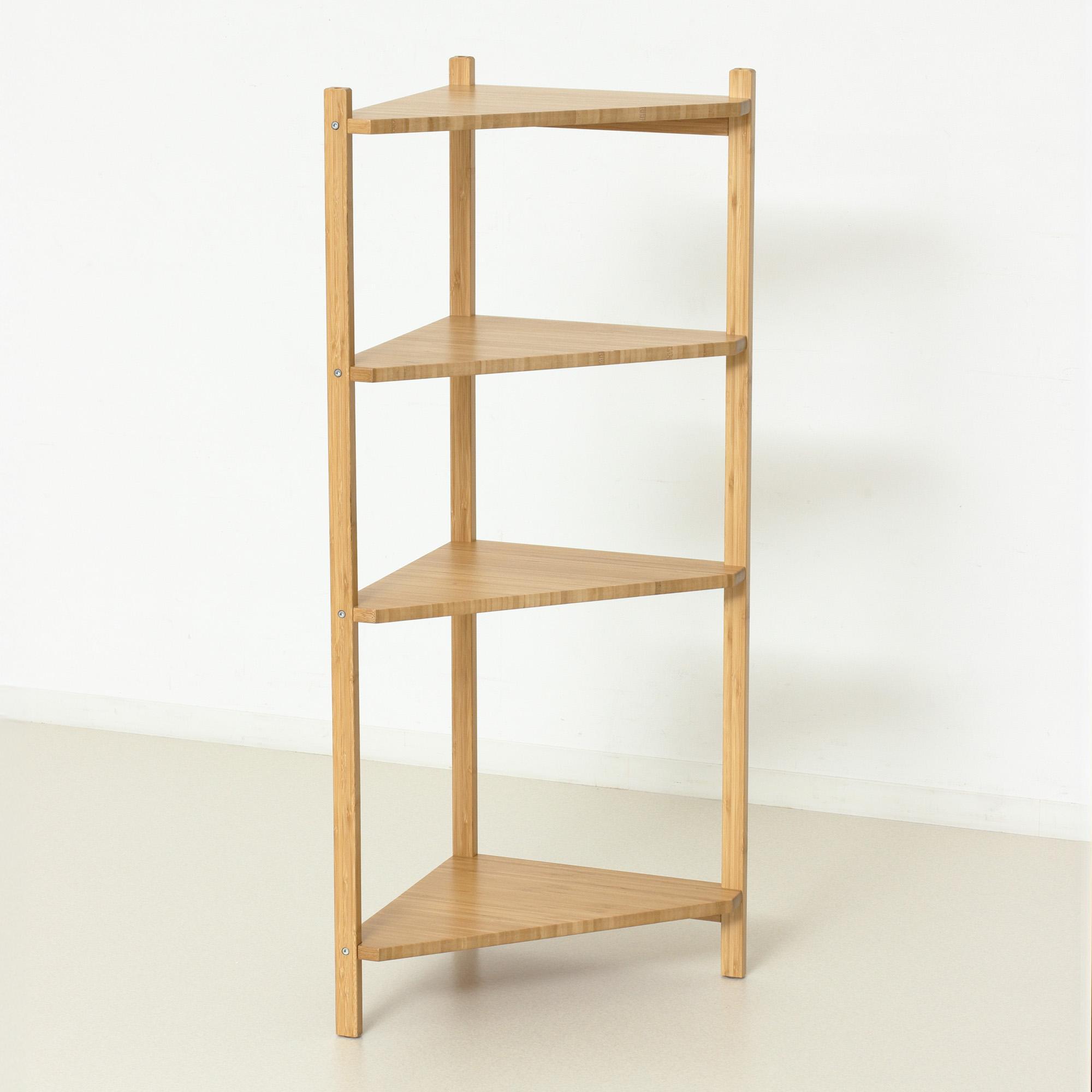 Bamboo コーナーラック4段 ナチュラル 約幅34×奥行34×高さ99cm AKU1044765