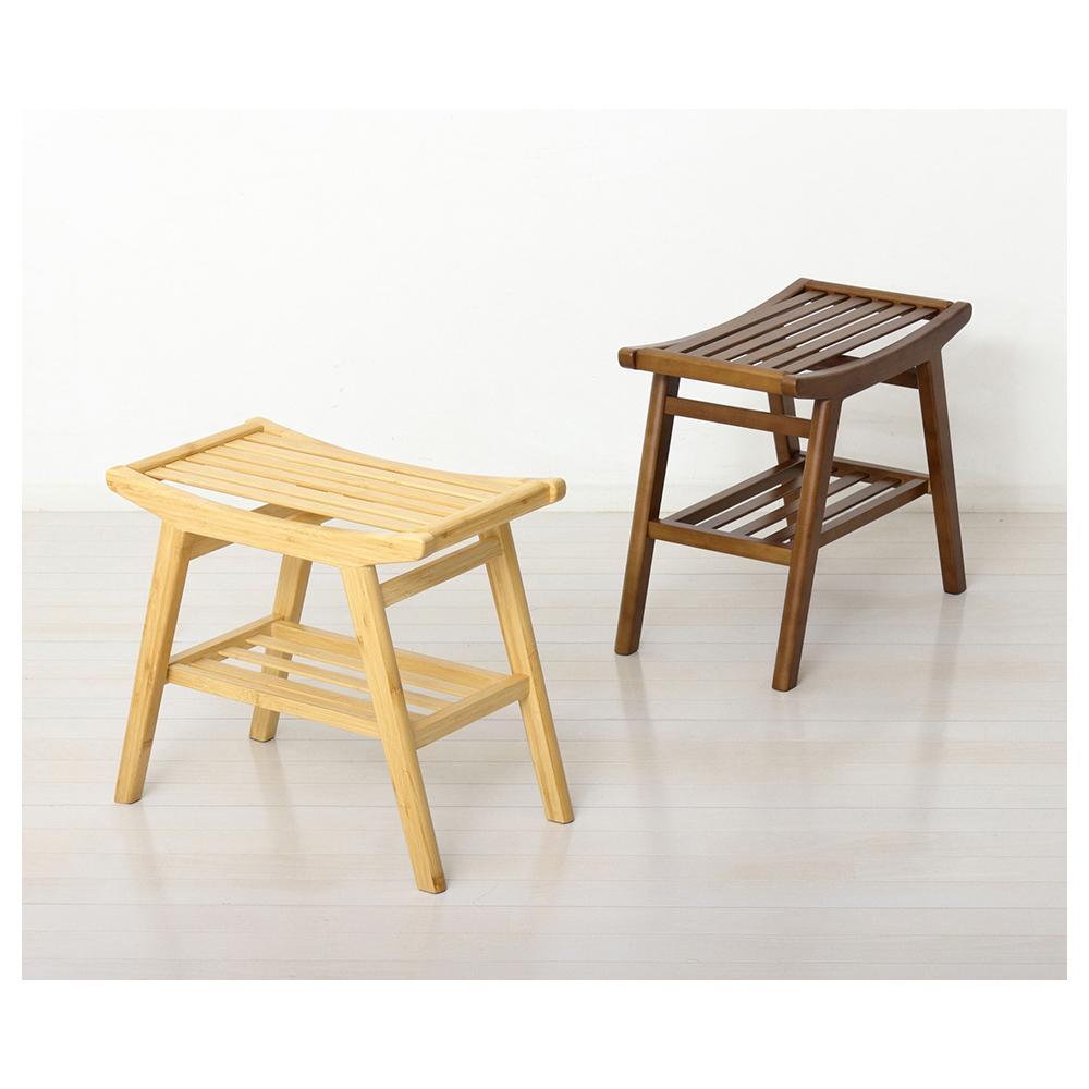 Bamboo スツール ナチュラル 約幅52×奥行28.5×高さ44cm AKU104476701