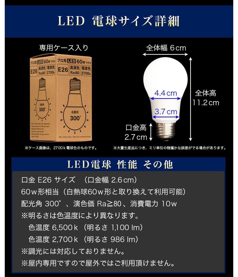 LED電球 E26サイズ 6500K 昼光色 約W600mm×H1120mm AKU101166102