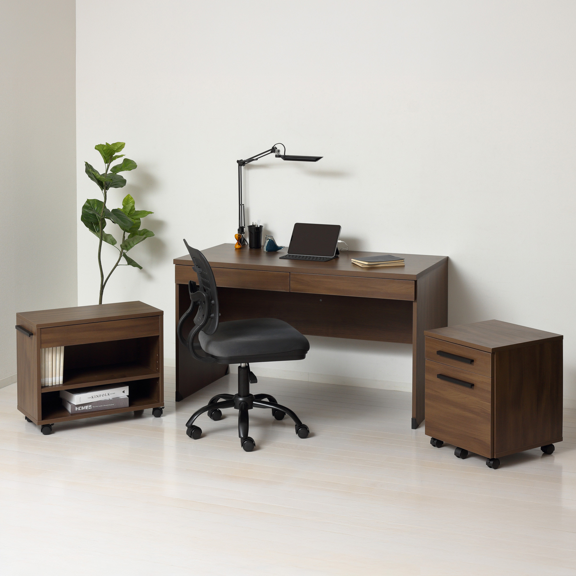 デスク3点セット クラッシー ブラウン オフィスデスク システムデスク AKU1045060