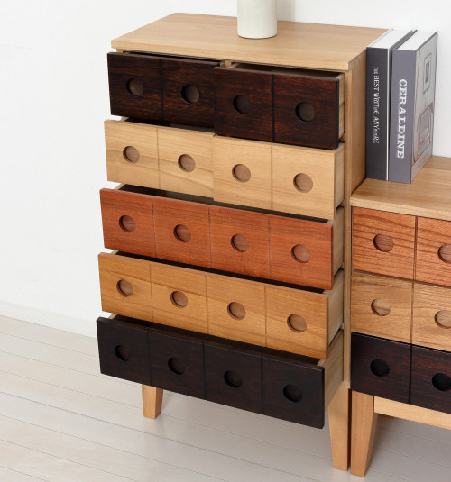 コンビネーションチェスト 5段 引出し7杯 幅50 高さ90 AKU1045061