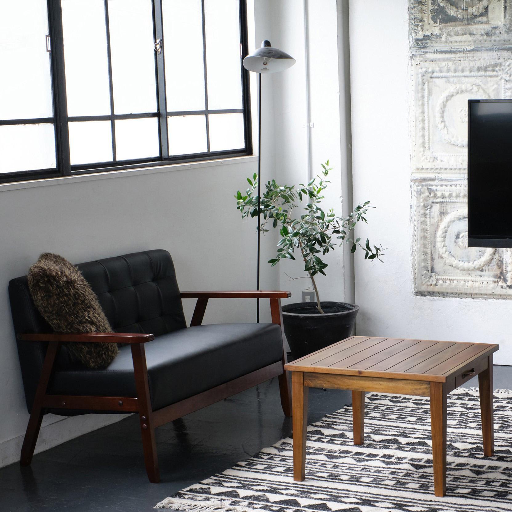 2Pソファ オスロ ブラック