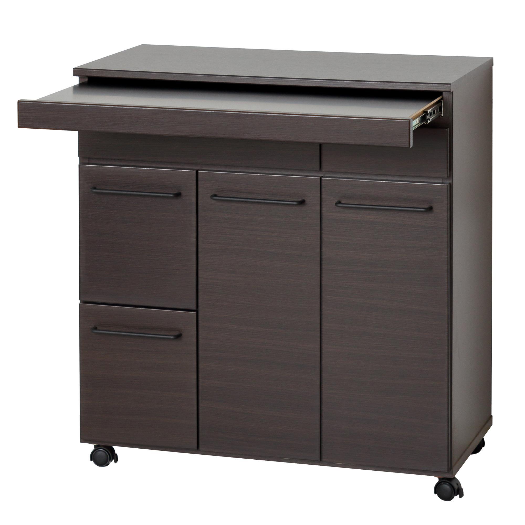 スライド棚付きダストボックス4D ブラウン