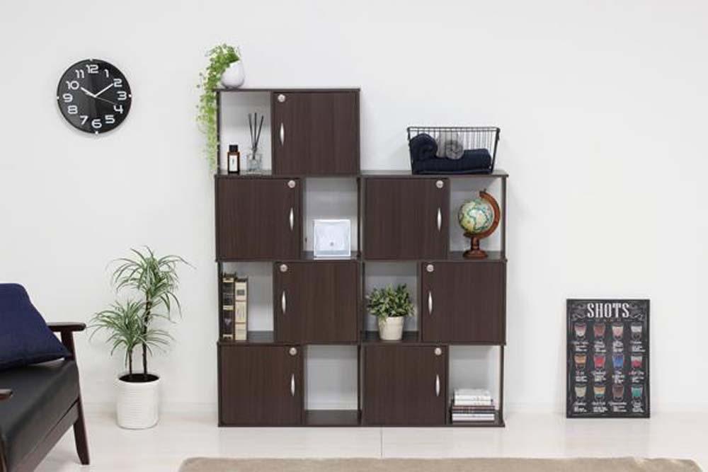 ラック鍵付き3段　ブラウン