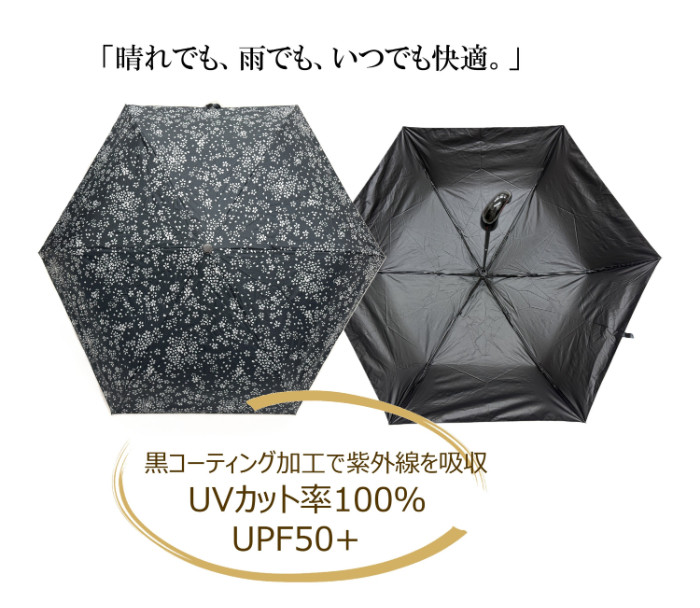 ［ふるさと納税］anon 晴雨兼用傘 曙塗り 桜 黒コーティング加工 紀州漆器アンブレラ 和柄 日傘 100％UVカット UPF50+ 折りたたみ傘 ギフト箱入り