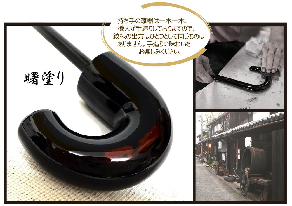 ［ふるさと納税］anon 市松模様  晴雨兼用傘 曙塗り 黒コーティング加工 紀州漆器アンブレラ 和柄 日傘 100％UVカット UPF50+ 折りたたみ傘 ギフト箱入り