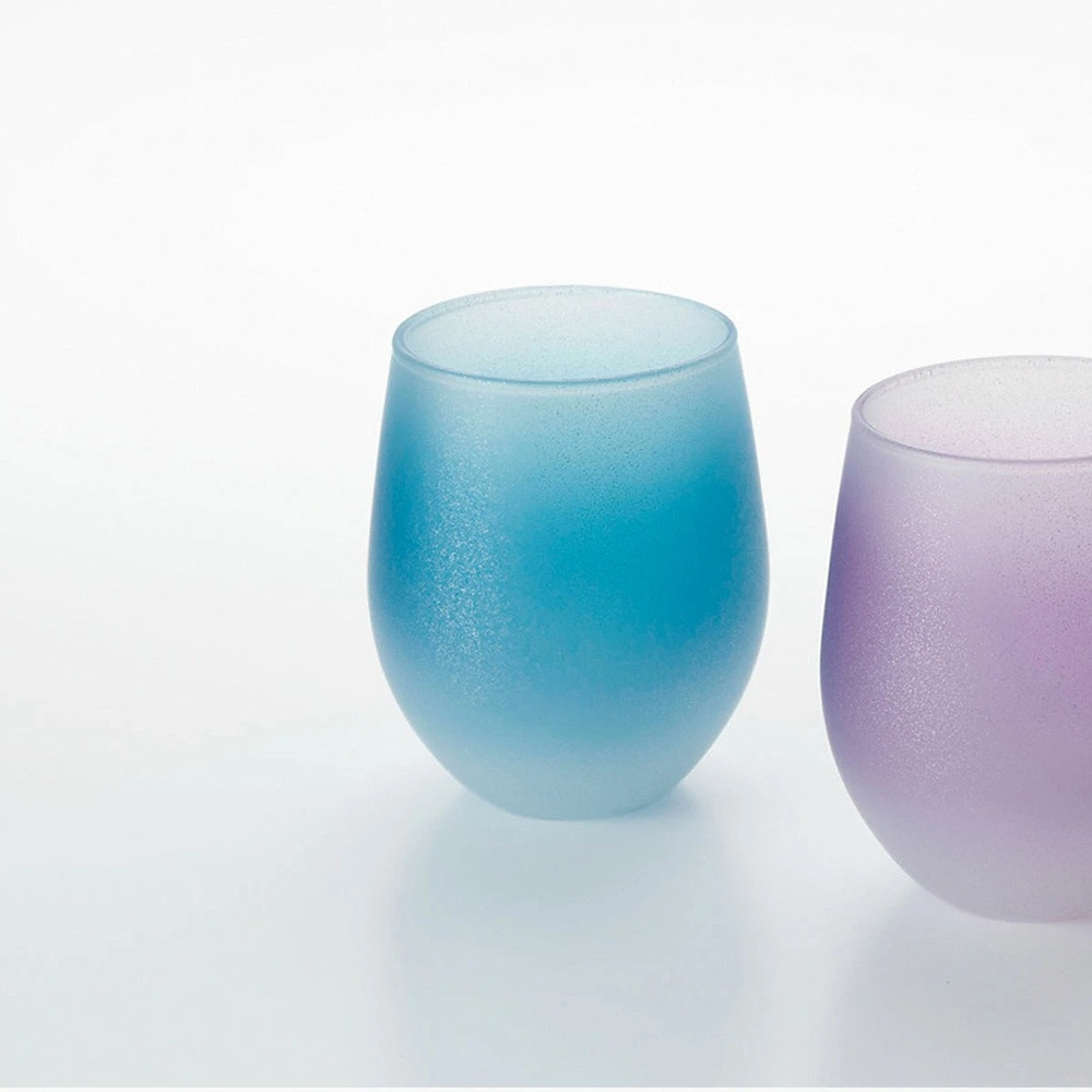 みよし漆器本舗 紀州塗り ぬりもん de Verre フリーグラス クールグラデーション ペアセット ブルー パープル 295ml