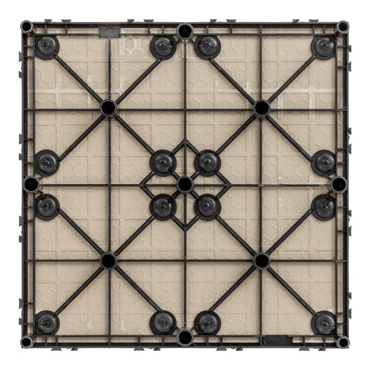 39110300 ベースアップ 敷くだけタイル 磁器 ダークグレー 9枚組