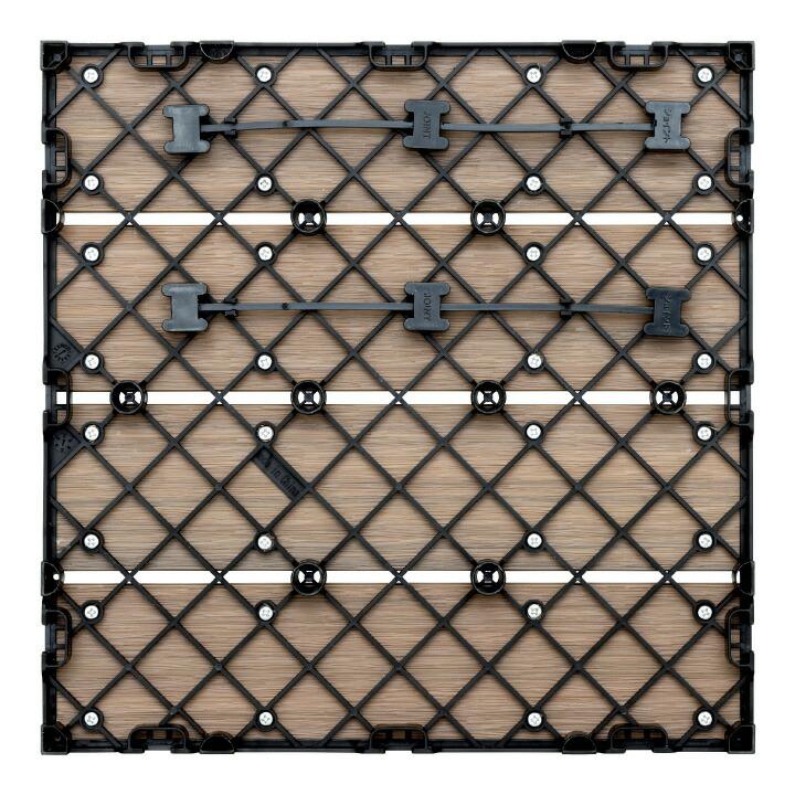 39170700 敷くだけデッキ 人工木 ウォールナット 9枚組