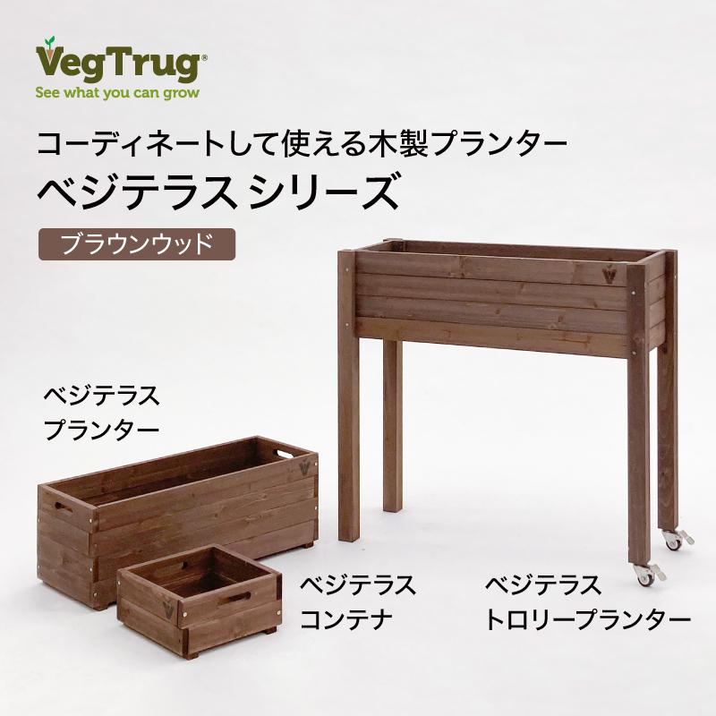 58381200 ベジテラストロリープランター キャスター付 ブラウンウッド
