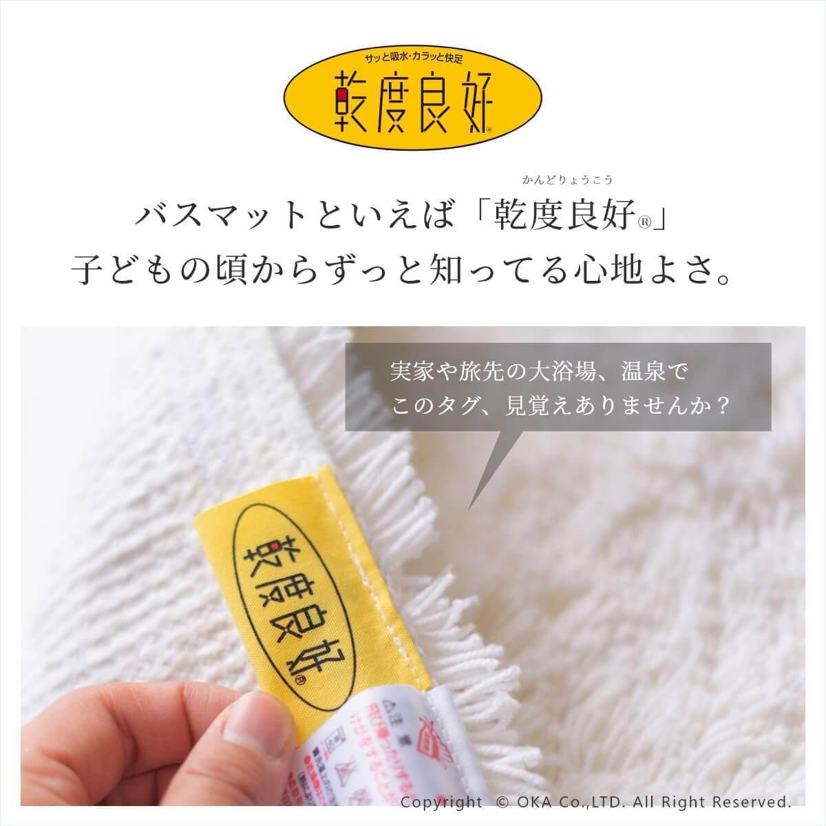 乾度良好 Dナチュレ バスマット 約36×55cm  グリーン 吸水速乾 裏面すべり止め加工 抗菌防臭 洗える 足拭きマット