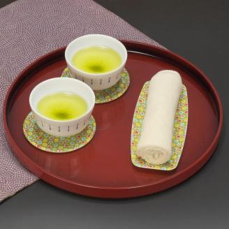 タツクラフト 友禅和紙コースター 5枚セット 桜 金平糖 緑