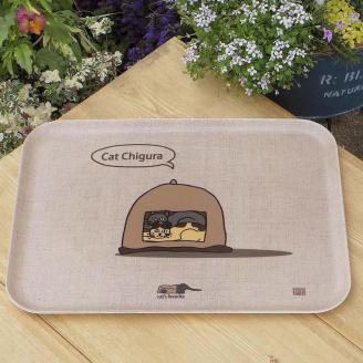 ネコダラトレイM角2枚セット「ストーブ大集合」「ちぐらは2名様まで」 ネコだらけ 猫グッズ