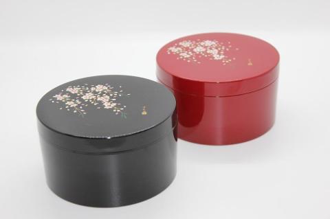 紀州漆器　ボンボニエール　黒　桜さくら