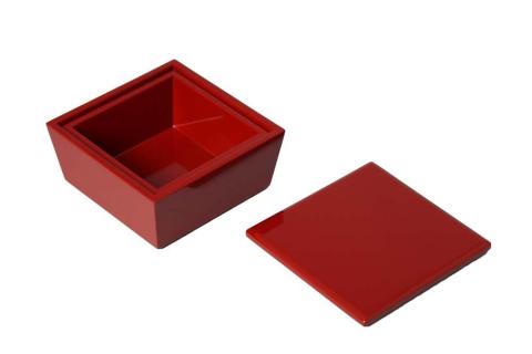 台形ミニ入子二段重箱2個組/赤