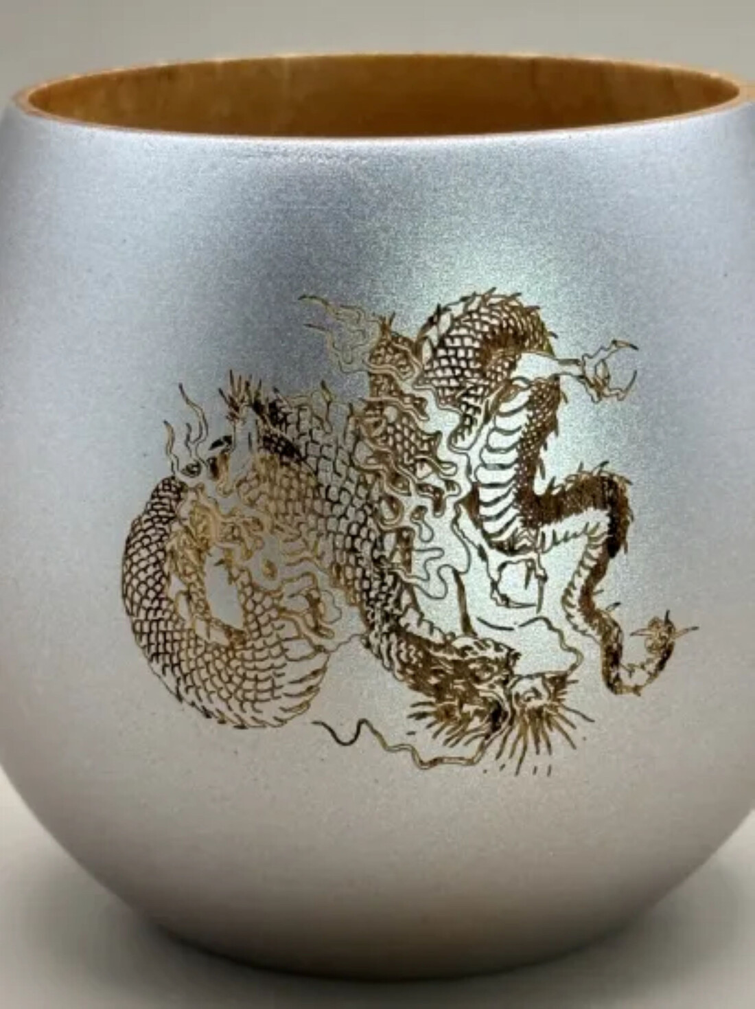 コーヒーカップ 金龍・銀龍 2個セット（桐箱入り）