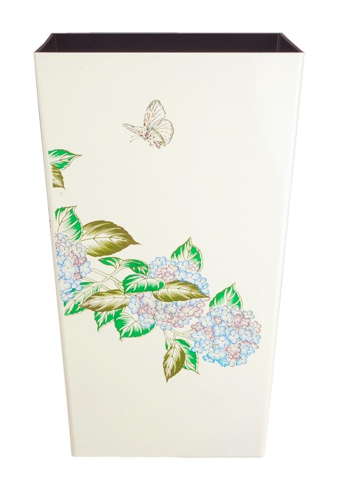 蒔絵調 ダストボックス M角 6.7L 紫陽花ホワイト タツクラフト 【Tk142】
