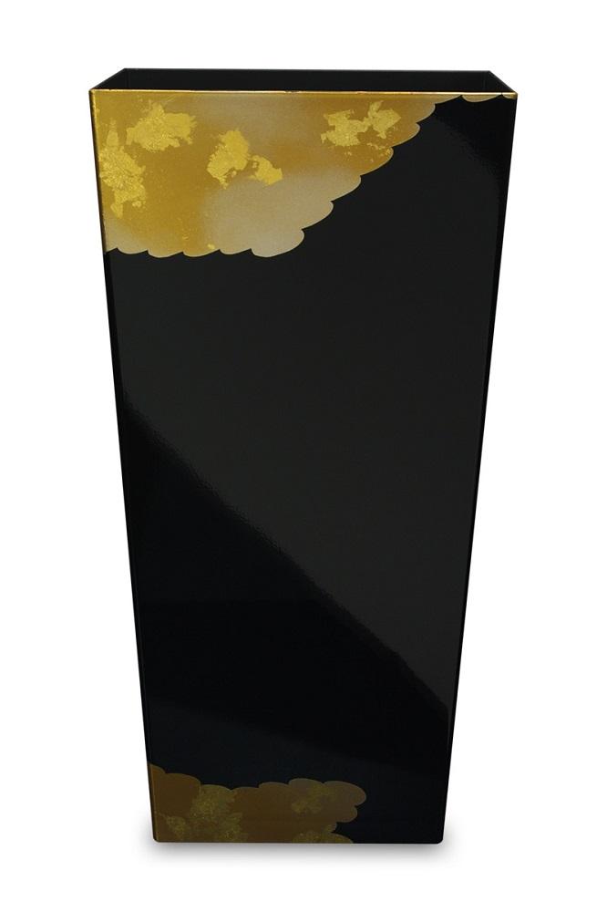 蒔絵調 ダストボックス L角 9.5L 金雲ブラック タツクラフト 【Tk151】