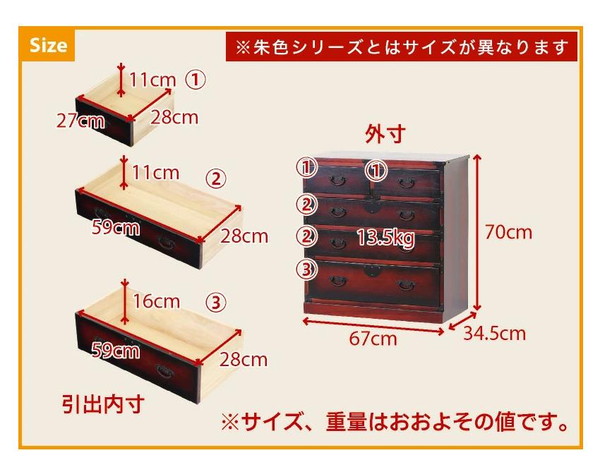 民芸調引出箪笥 sb64734