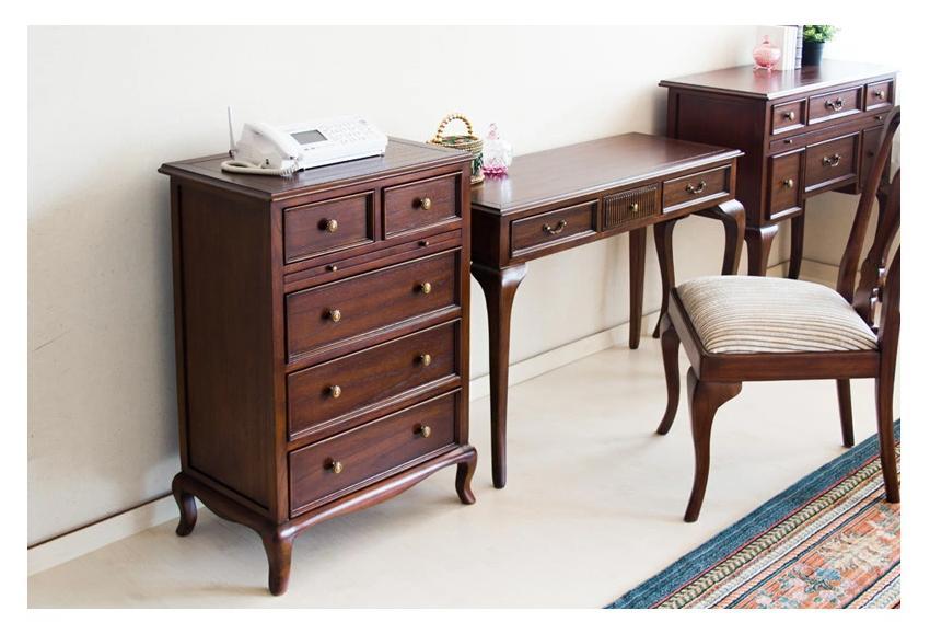 ウェール 4段チェスト アンティーク調 AKU1001426