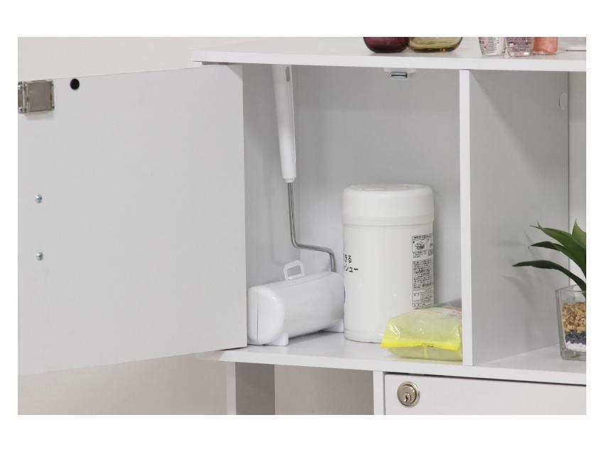 ラック 鍵付き 3段 ブラウン AKU101338302