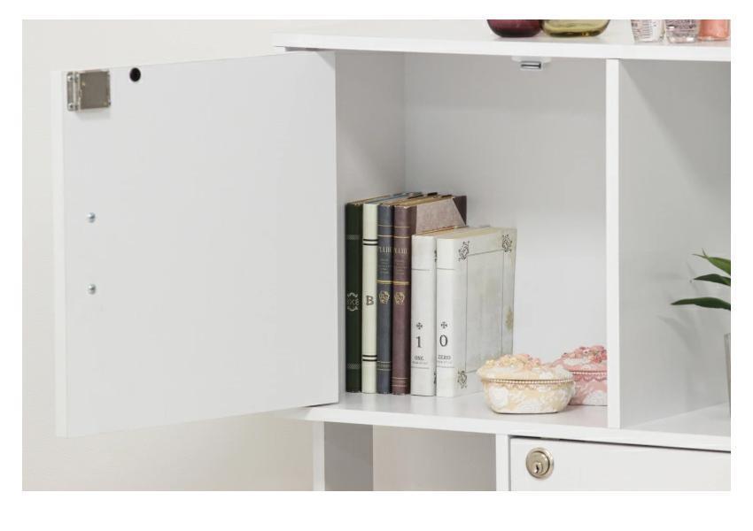 ラック 鍵付き 4段 ブラウン AKU101338402