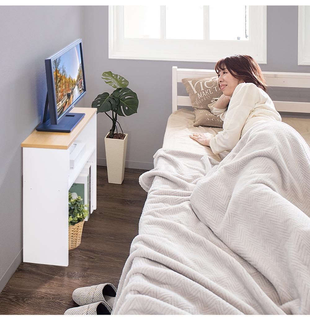 テレビ台 W55 ナチュラル×ホワイト 幅55cm×奥行き19cm×高さ56cm 寝室テレビ台 17インチ 24インチ 薄型 日本製 テレビボード コンパクト 省スペース 小さめ 狭い スリム 国産 AKU101385702