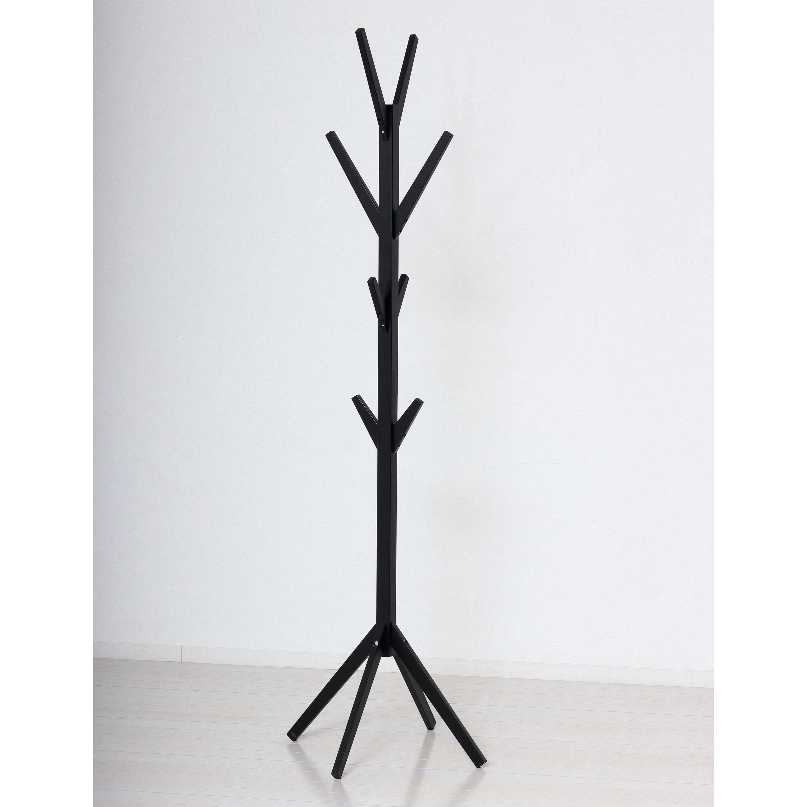 Bamboo ポールハンガー ブラック 約幅38.5×奥行37.5×高さ168cm AKU104476402