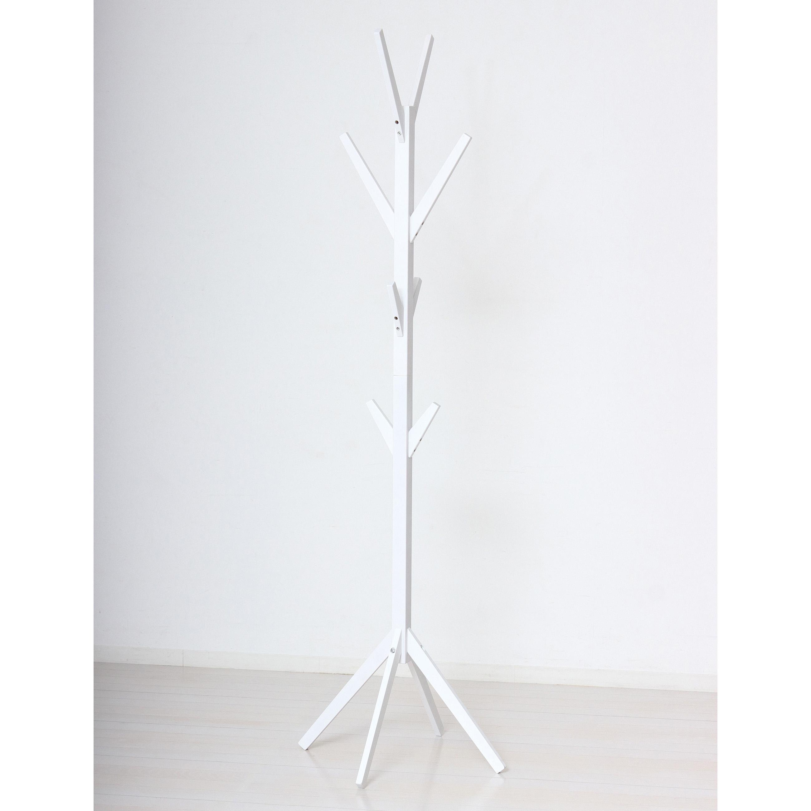 Bamboo ポールハンガー ホワイト 約幅38.5×奥行37.5×高さ168cm AKU104476403