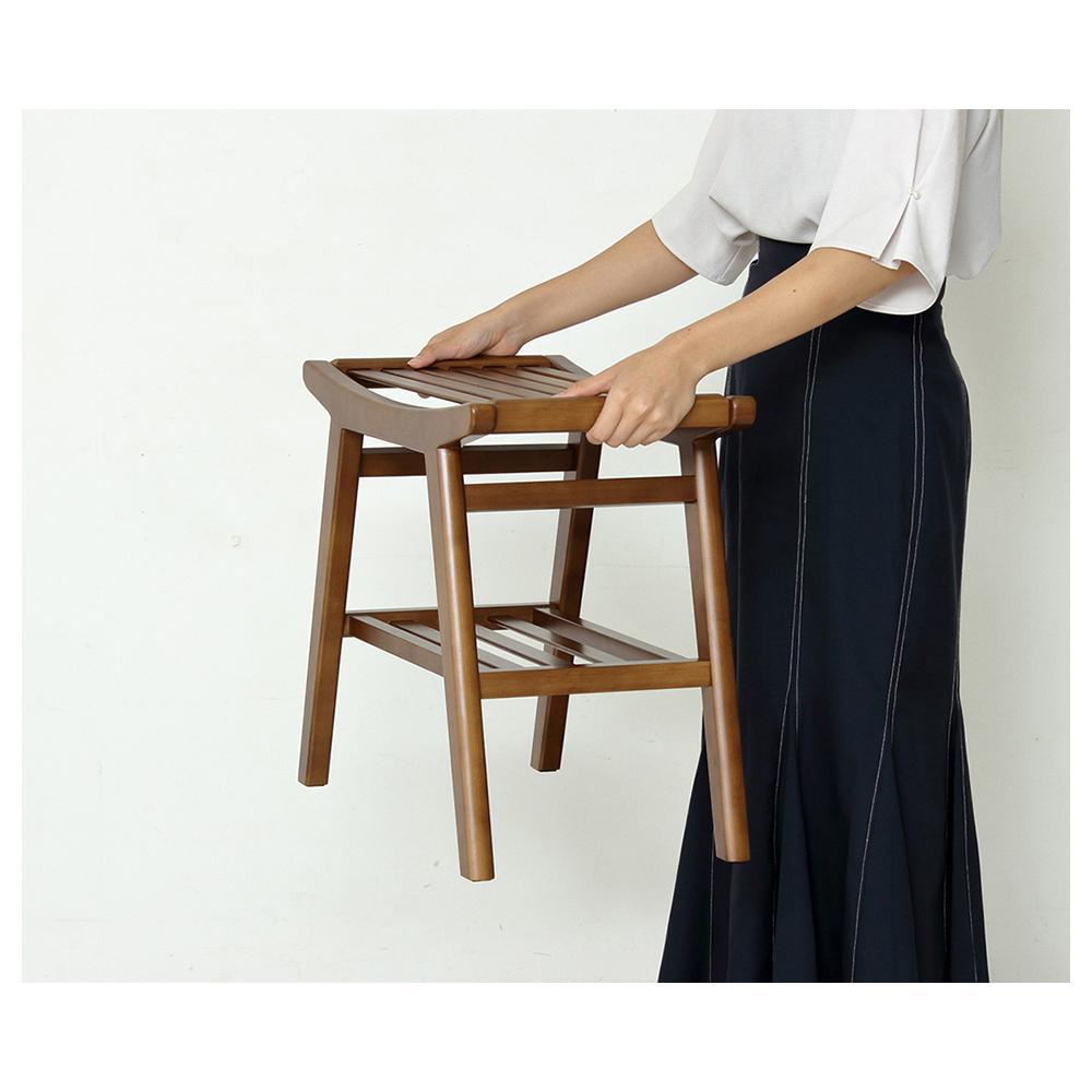 Bamboo スツール ブラウン 約幅52×奥行28.5×高さ44cm AKU104476702