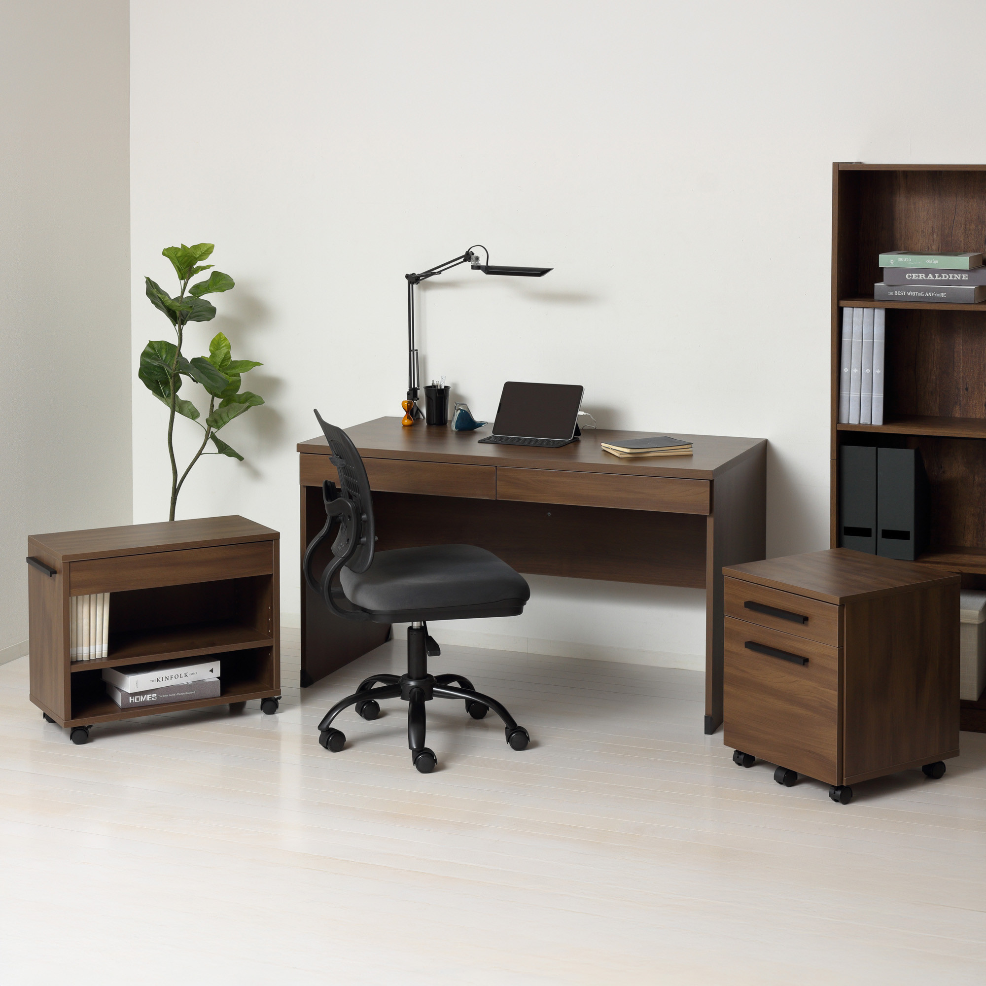 デスク3点セット クラッシー ブラウン オフィスデスク システムデスク AKU1045060