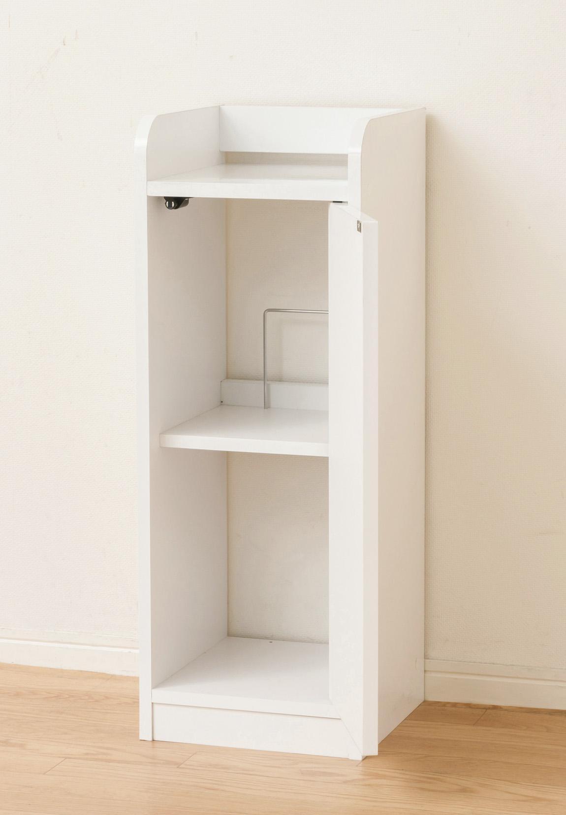 鏡面モデム収納ラック スリム ホワイト