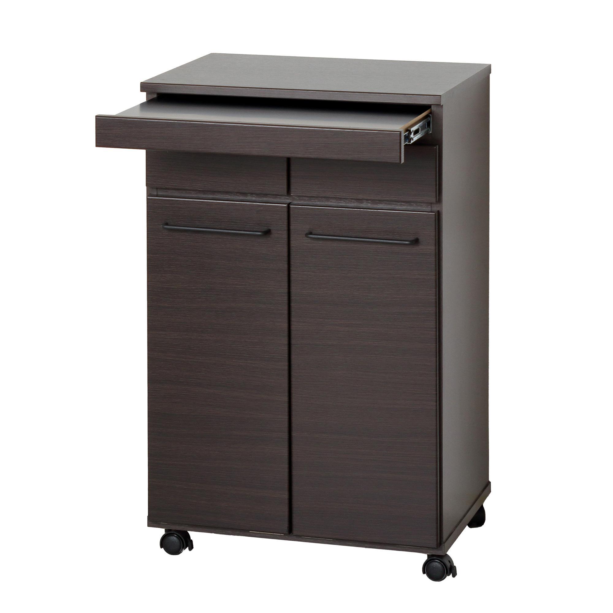 スライド棚付きダストボックス2D ブラウン