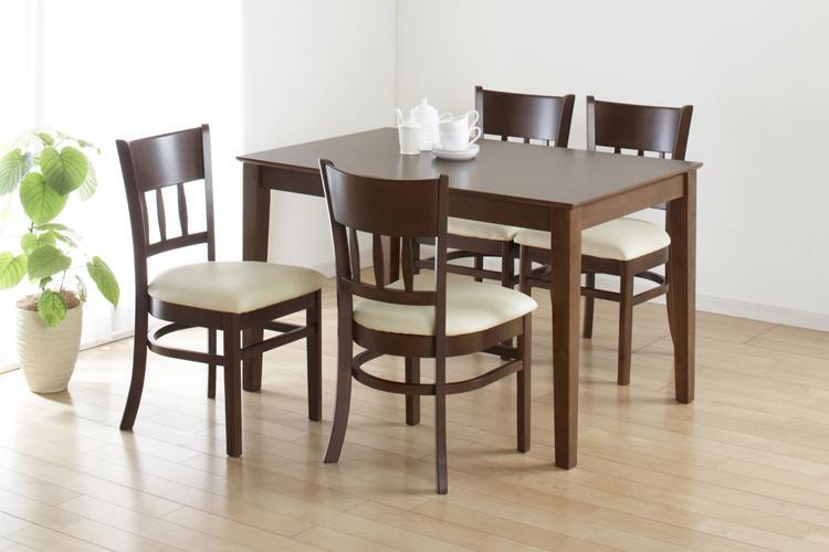 ダイニングチェア2脚組マーチ　ニューブラウン