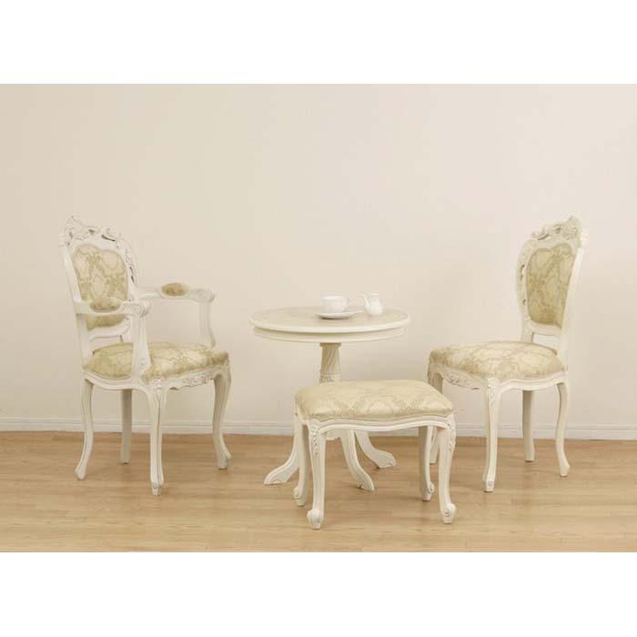 【ホワイト】フランシスカ チェアー肘付