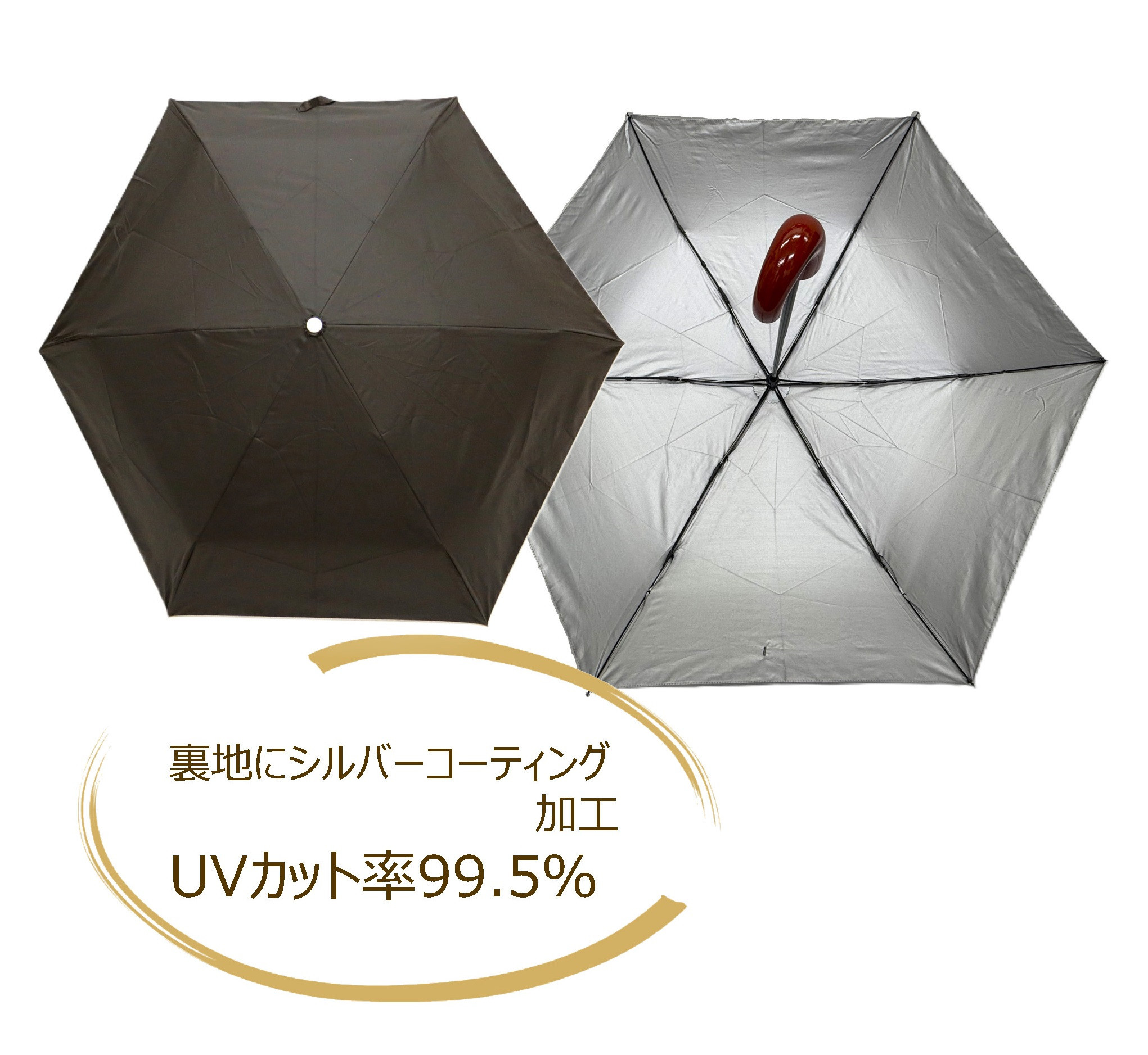 ［ふるさと納税］anon 日傘 根来塗り 黒シルバーコーティング加工 紀州漆器アンブレラ 晴雨兼用傘  UVカット 折りたたみ傘 ギフト箱入り