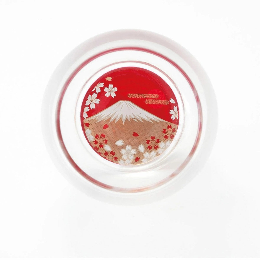 みよし漆器本舗 紀州塗り ぬりもん de Verre ダルマグラス 蒔絵 富士山 ペアセット 200ml