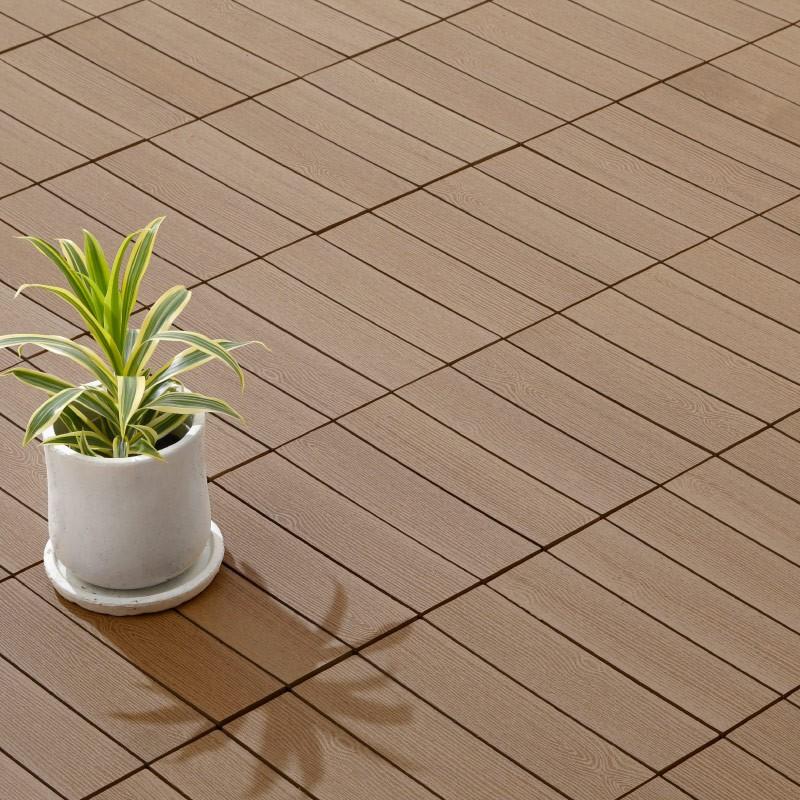 39170700 敷くだけデッキ 人工木 ウォールナット 9枚組