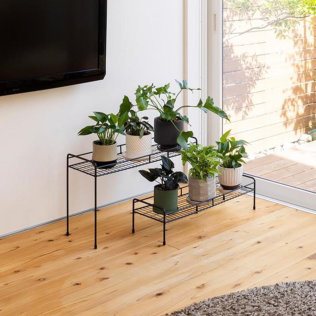 98915700 シンプルプラントスタンド スクエア S 約幅60.5cm×奥行20.5cm×高さ15cm