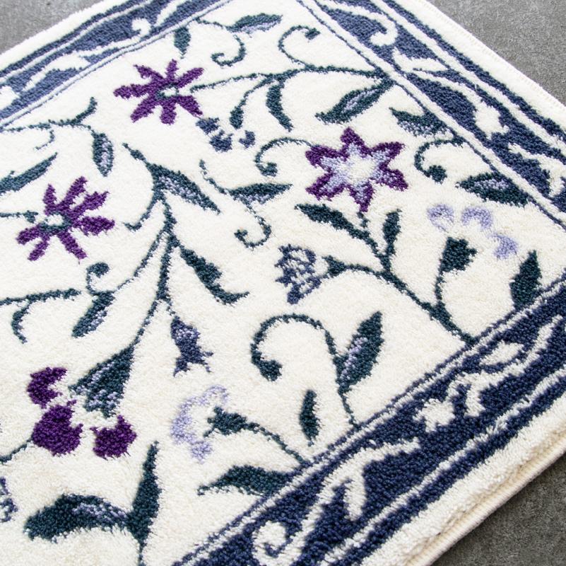 玄関マット モンテサラサ 60×110cm ネイビー 室内 洗える 日本製 ウィルトン織り すべり止め