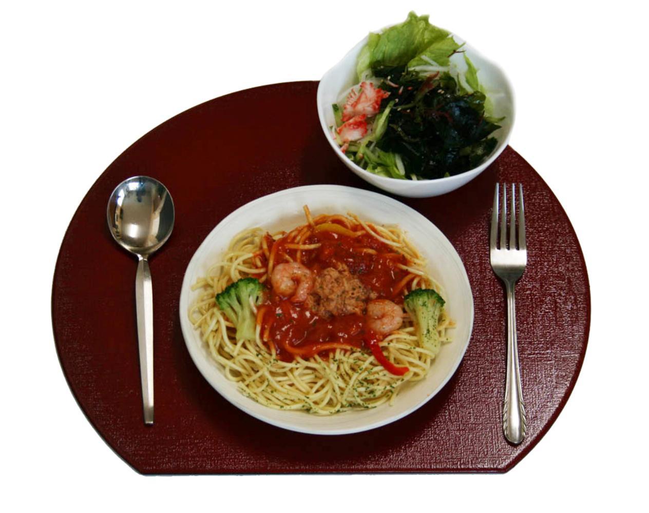 半月盆 半月膳【36cm】リバーシブル ランチョンマット 黒塗 裏朱塗