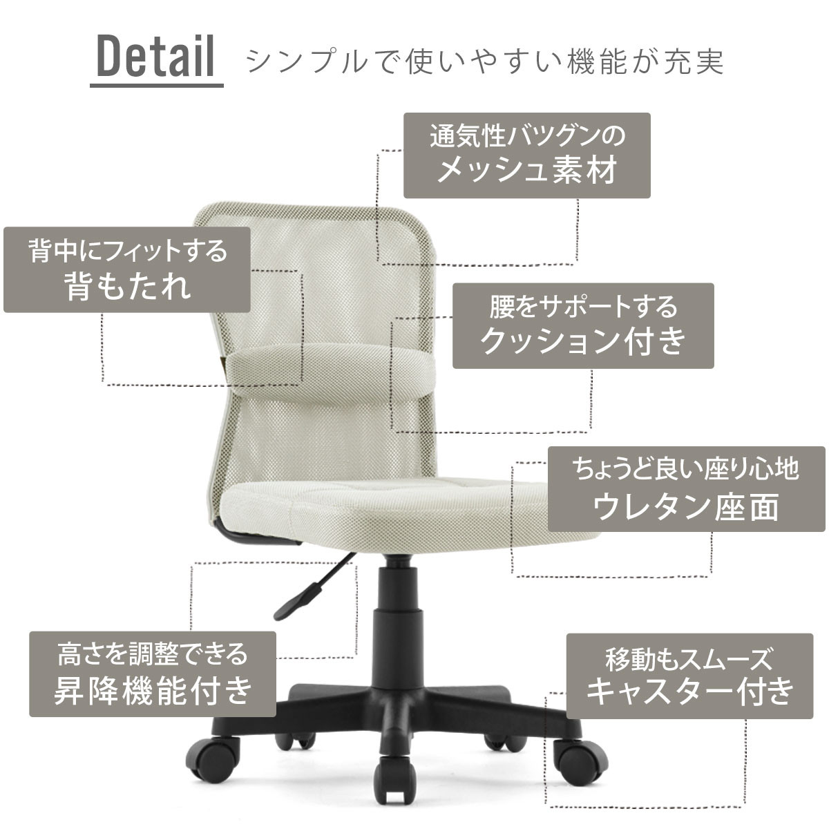 【完成品＋設置付き】メッシュバックチェア（ネイビー）オフィスチェア メッシュ デスクチェア 昇降 通気性 事務椅子 リモートワーク チェアー キャスター付 パソコンチェア 椅子 回転 ゲーミングチェア リクライニング CKONHR100088-0-NV