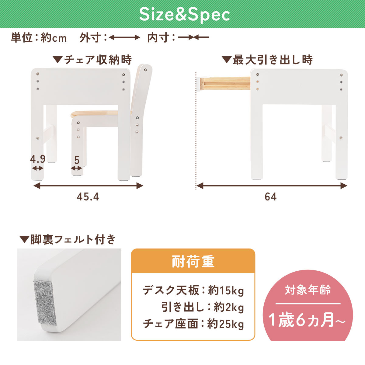 【完成品でお届け】キッズデスク＆チェア（グレー×ホワイト）キッズデスクセット キッズテーブルセット 勉強机 子ども こども 学習机 椅子 イス チェア セット 約 幅60 奥行40 おしゃれ TKANBL500422-1-GY