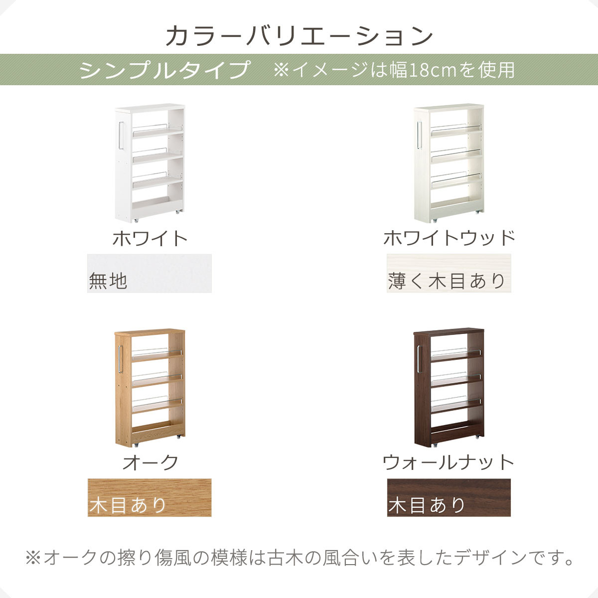 【完成品＋設置付き】すき間ワゴンラック ロータイプ〔幅18cm・シンプルタイプ〕（ウォールナット）隙間収納 キッチンラック スリム スリムラック キッチン キッチンワゴン 収納 すき間収納 ランドリー KKONRA945188-0-WAL