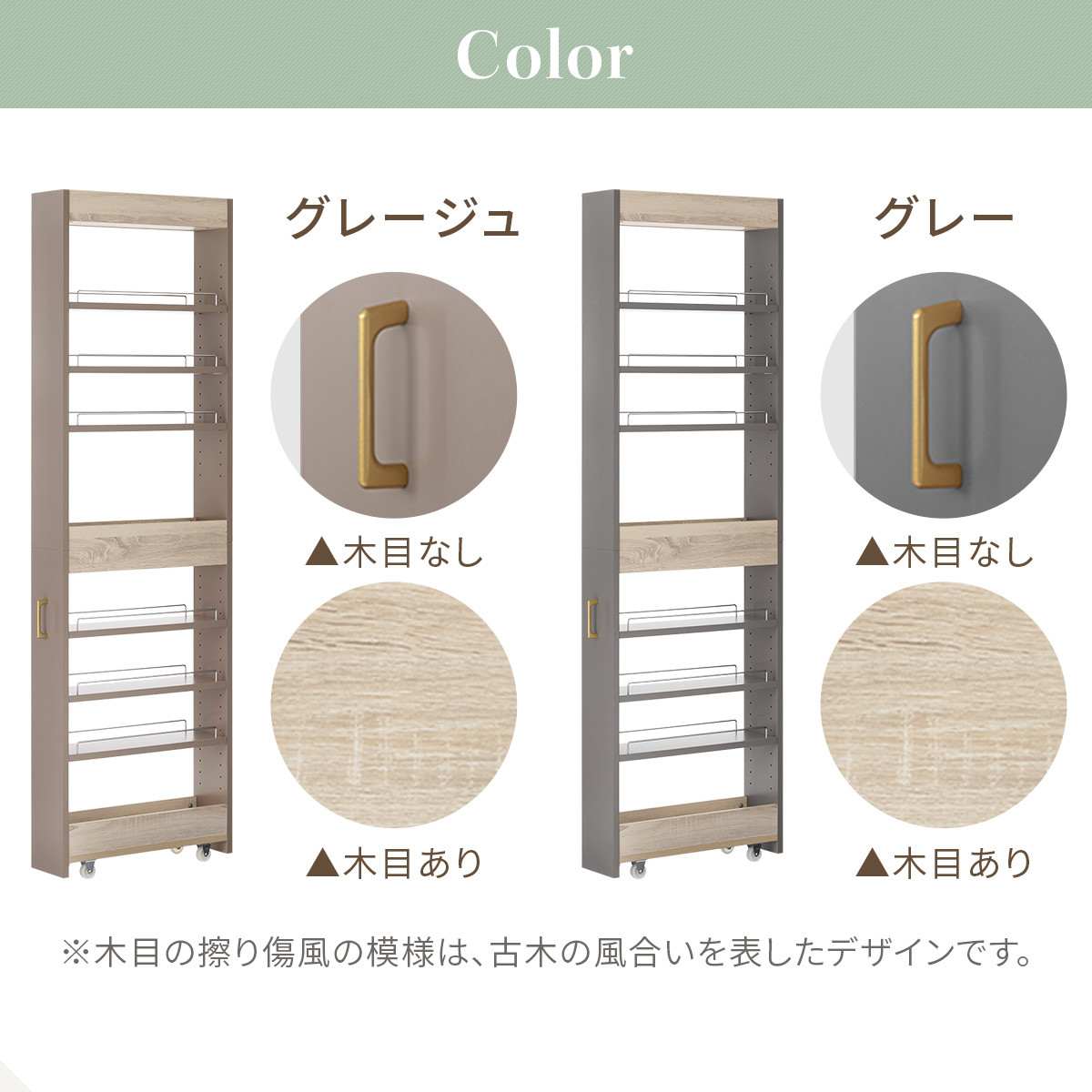 【完成品＋設置付き】すき間 ワゴンラック ハイタイプ 幅16cm （グレー）キッチン 隙間収納 キャスター付き キッチンワゴン スリム 収納 キッチン隙間ワゴン キッチン隙間家具 ラック キッチン収納 KKONRA945071-16-GY