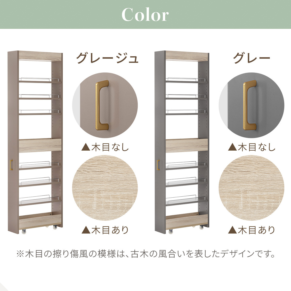 【完成品＋設置付き】すき間 ワゴンラック ハイタイプ 幅18cm （グレー）キッチン 隙間収納 キャスター付き キッチンワゴン スリム 収納 キッチン隙間ワゴン キッチン隙間家具 ラック キッチン収納 KKONRA945071-18-GY