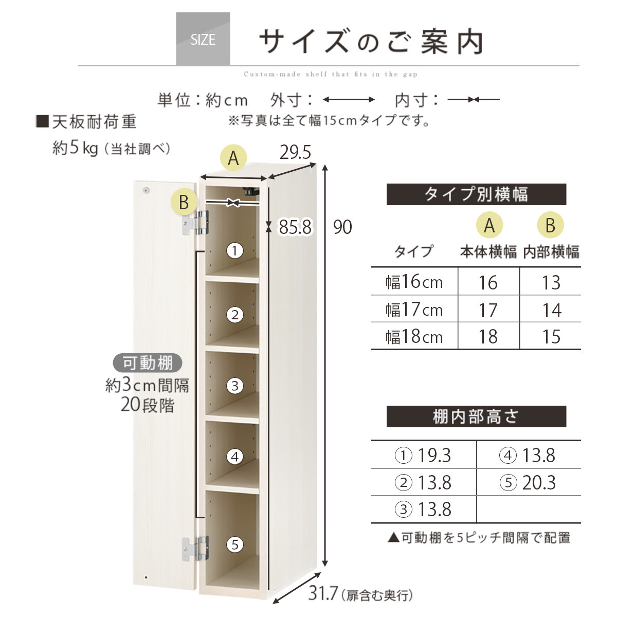 【完成品＋設置付き】オーダーすき間ラック〔幅18cm・扉左開き・ロータイプ〕（ホワイト）すき間ラック 収納棚 扉付き スリム 約 奥行32 高さ90 ロータイプ オーダーラック キッチン 洗面所 AKONBE400080-18L-WH
